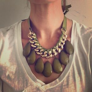 Olive green statement necklace